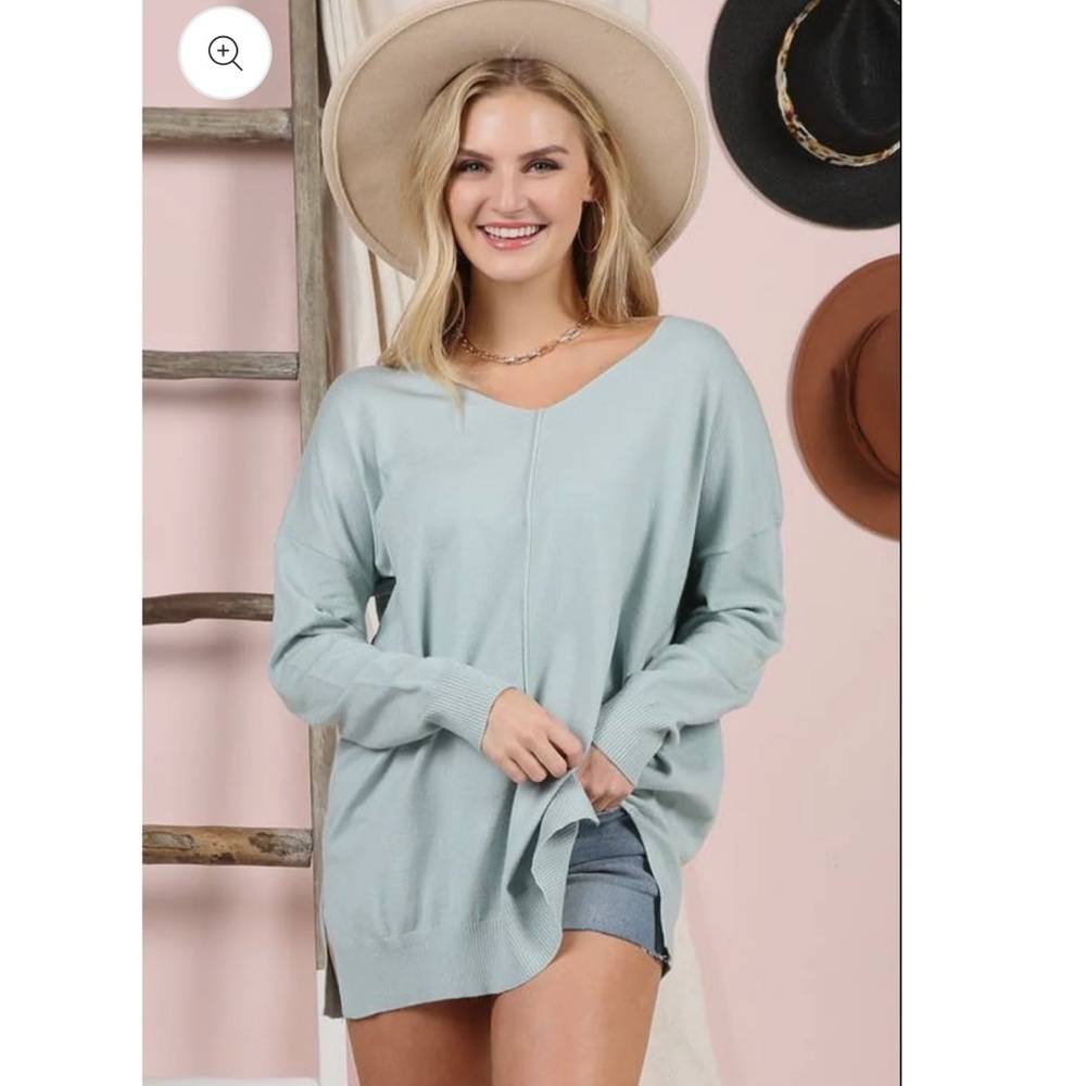 Mineral blue oversized top